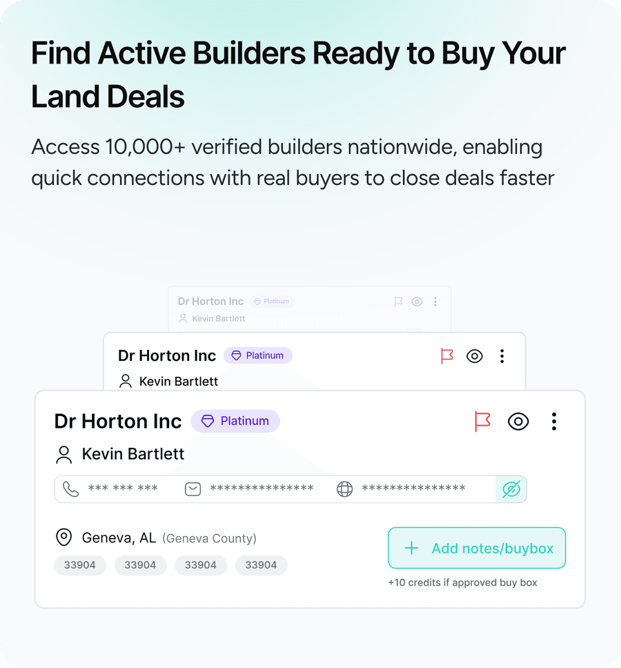 Find Active Builders Ready to Buy Your Land Deals